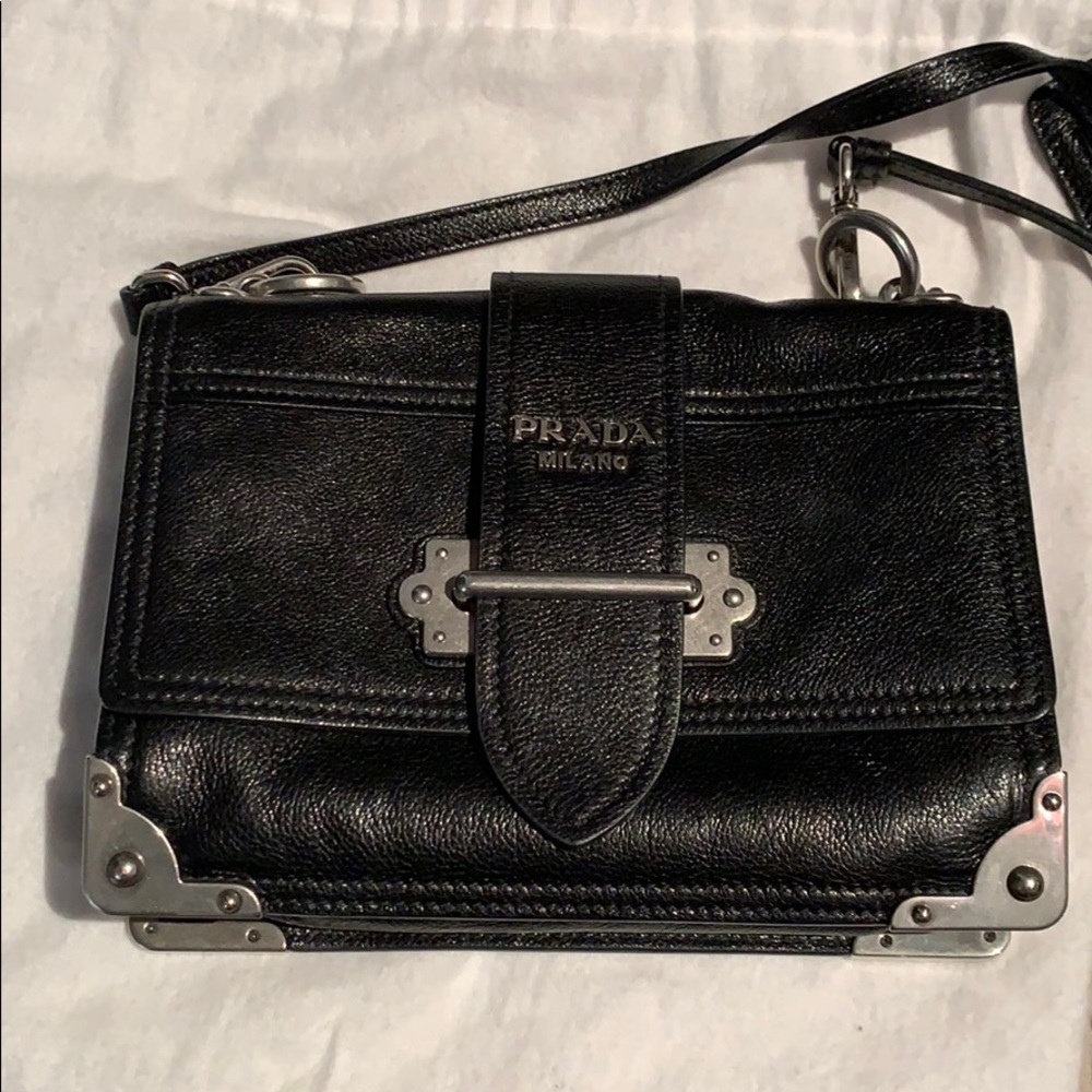 Prada Cahier Large Soft Calf Leather Shoulder Bag